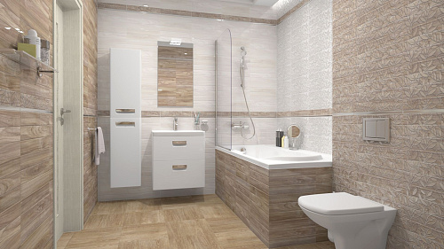 Бордюр настенный Bona, цвет темно-бежевый, 6.2*40см Ceramica Classic 66-03-11-1344 купить