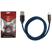 Кабель шнур для зарядки ENERGY ЕТ-03 USB/Type-C  синий 006284
