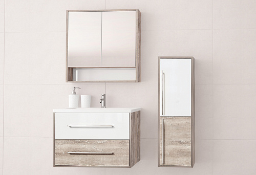 Шкаф зеркальный Экзотик 75 белый, Style Line ЛС-00000398 купить