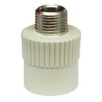 Переходник с металлической наружной резьбой 25*1/2" полипропилен FV-plast 215026 Переходник с металлической наружной резьбой 25*1/2" полипропилен FV-plast 215026