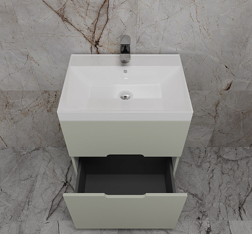 Тумба напольная Матис 60 олива 2 ящика с умывальником ASTI 60 белый Style Line ЛС-00002432/СС-00002467 купить