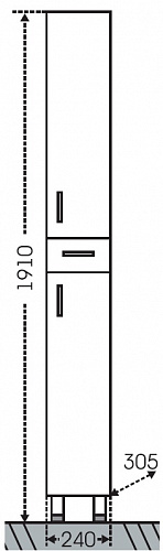 Шкаф-колонна Стандарт 24 с 1 ящиком 24*191*30.5 см, СаНта купить