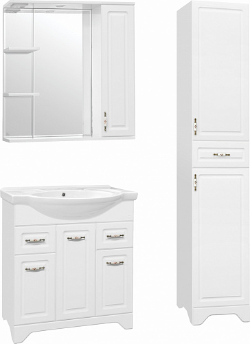 Шкаф зеркальный Олеандр-2 75С с подсветкой белый, Style Line ЛС-00000051 купить
