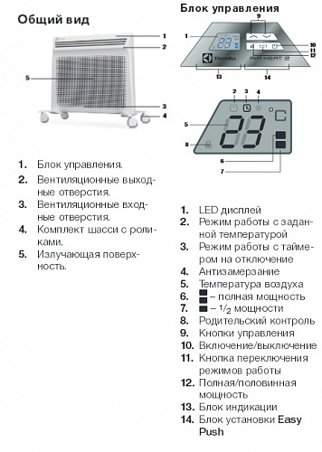 Конвектор инфракрасный Air Heat 2 1кВт Electrolux EIH/AG2 1000 E купить