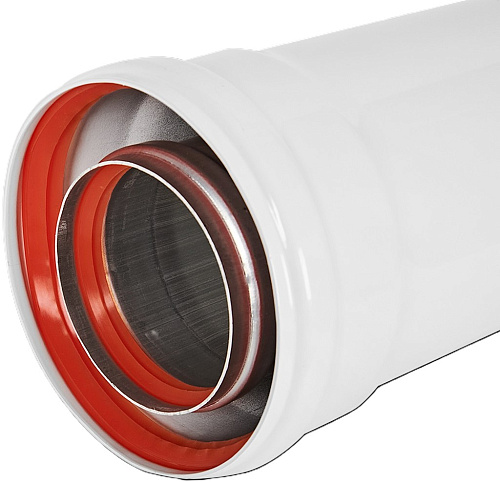 Удлинитель дымохода 80/125 коаксиальный L 500 мм Rommer RCA-8125-000500 купить