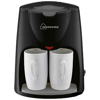 Кофеварка Homestar HS-2020 500Вт, 2 чашки черная 005120 купить