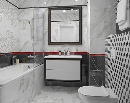 Плитка настенная Royal Stone 29.7*60 см цвет белый, Cersanit RSL051 купить