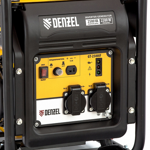 Генератор инверторный Denzel GT-2500iF 2.5кВт/2.2кВт 220В бак 5л (94704) купить