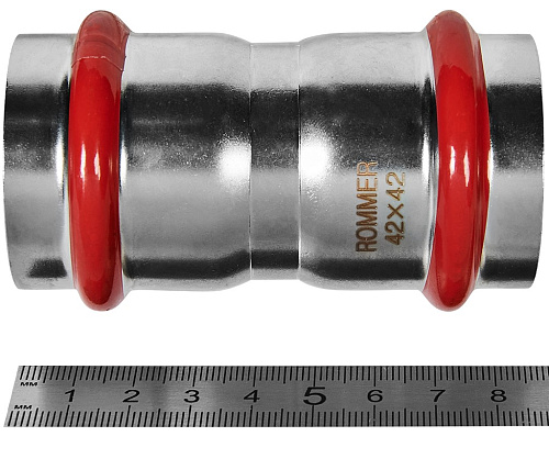 Муфта равнопроходная ВПр 42 прессовая нержавеющая сталь Rommer RSS-0017-000042 купить