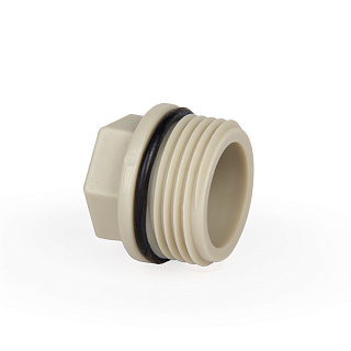 Заглушка резьбовая PPR 3/4" с O-Ring Lammin полипропиленовая серая Lm31036200000G купить