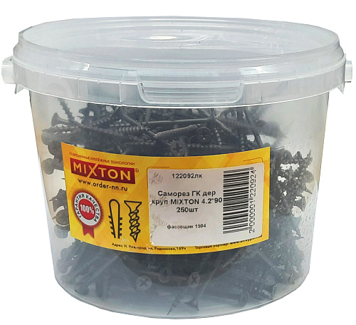 Саморез для гипсокартона по дереву MIXTON 4.2*90 250 шт купить