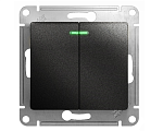 Выключатель GLOSSA GSL000753 2кл механизм с подсветкой 10А антрацит(черный) Выключатель GLOSSA GSL000753 2кл механизм с подсветкой 10А антрацит(черный)
