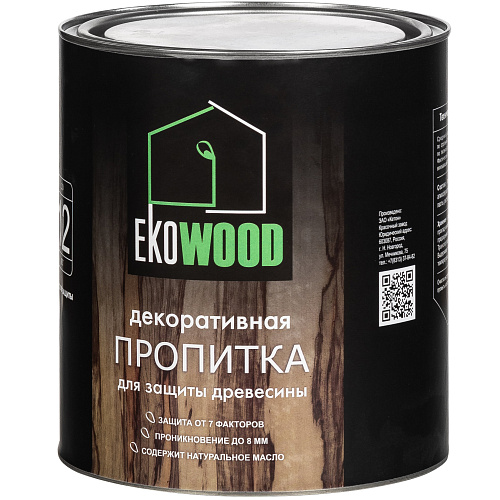 Пропитка декоративная для древесины EKOWOOD тик (2.5л) купить