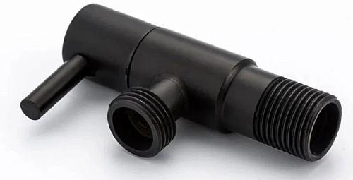 Кран угловой с отражателем нержавеющая сталь 1/2"-1/2" черный матовый FT 773362 купить