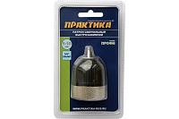 Патрон сверлильный для дрели быстрозажимной Практика ф1,0-10мм БЗП 3/8-24UNF блистер (777-161)