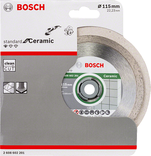 Диск алмазный сплошной Bosch  115*22*1.6мм Standard for Ceramic по керамике (2608602201) купить