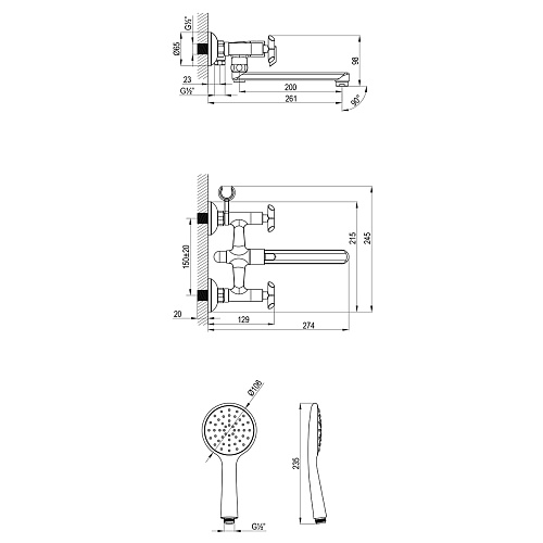 Смеситель для ванны Practica Lemark LM7513C хром купить