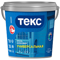 Эмаль универсальная акриловая ТЕКС. ПРОФИ глянцевая белая база А (0.9л)