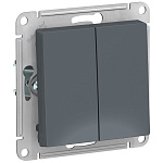 Выключатель Schneider Atlas Design 2-клавишный грифель ATN000751 425747 Выключатель Schneider Atlas Design 2-клавишный грифель ATN000751 425747