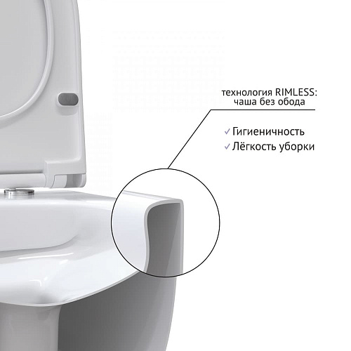 Унитаз подвесной Berges Wasserhaus Ego 082111 безободковый с сиденьем дюропласт Toma Slim SO белый купить