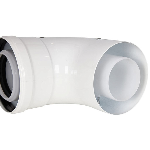 Отвод 90 конденсационный D60 п-м /100 п-м коаксиальный Rommer RCA-8610-010090 купить