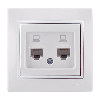 Розетка LEZARD MIRA 701-0202-141 компьютерная CAT5 2-местная купить