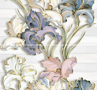 Плитка Панно Batik Сиреневый (2плитки) П83071 46*50 купить