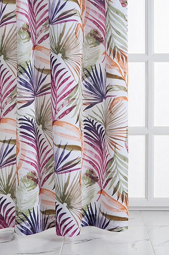 Штора готовая VERRAN Palm на шторной ленте фиолетовая 140*260см 315-21 купить