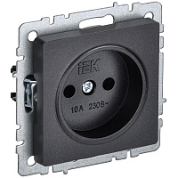 Розетка 1-местная без заземления BRITE РС10-1-0-БрЧ 10А IEK 1717978 черный