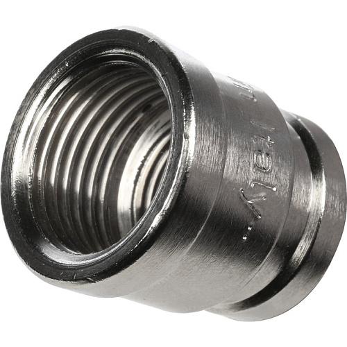 Муфта внутренняя резьба переходная никелированная латунь 1/2"*3/8" STOUT SFT-0006-001238 купить