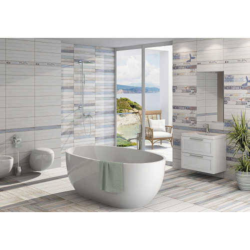 Плитка настенная Ящики 20*60см цвет синий LB-CERAMICS 1064-0235 купить