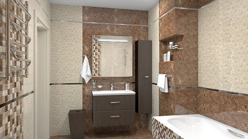 Плитка настенная Libra 20*60 см, цвет бежевый узор, Ceramica Classic 17-00-12-486 купить
