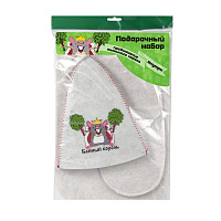 Банный набор Банный король (шапка+коврик+рукавица)  (3 предмета)