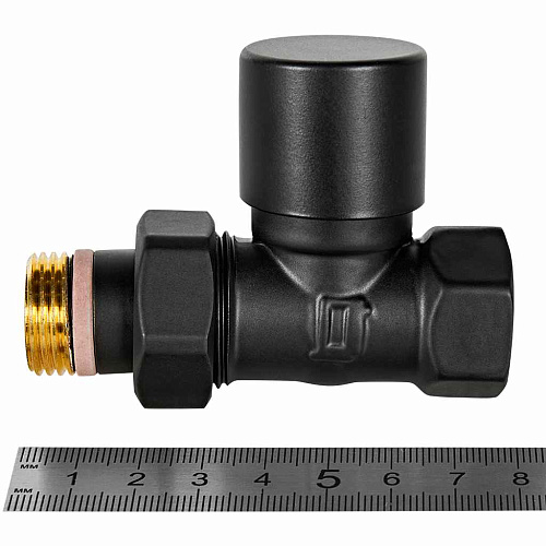 Клапан запорно-балансировочный Design прямой 1/2 черный Stout SVLD-0001-000015B купить