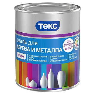Эмаль ТЕКС Профи для дерева и металла полуматовая (База D) 0.9 л купить