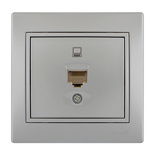 Розетка LEZARD MIRA 701-1010-139 компьютерная CAT5, скрытой проводки, металлик серый купить