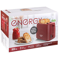 Тостер EN-260 800 Вт, красный, 6 степеней прожарки ENERGY 106197