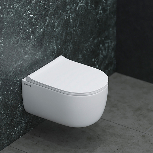 Унитаз подвесной Berges Wasserhaus Ego 082111 безободковый с сиденьем дюропласт Toma Slim SO белый купить