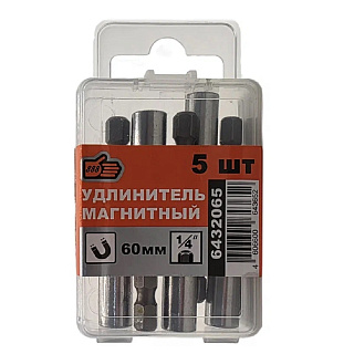 Удлинитель для бит магнитный держатель 1/4" 60мм 5штук 888 6432065 купить
