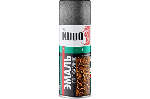Эмаль аэрозоль по ржавчине Kudo молотковая Серебристая купить