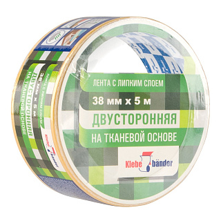 Лента клейкая тканевая двусторонняя Klebebander 38мм*5м KPV305T купить