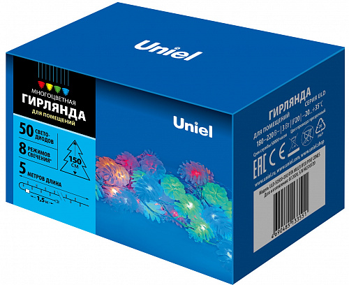 Гирлянда светодиодная «Шишки» ULD-S0500-050/DTA PINE 5м 50 ламп разноцветная Uniel UL-00007193 купить