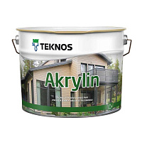 Краска фасадная водоразбавляемая TEKNOS Akrylin База PM3 полуматовая - 9 л