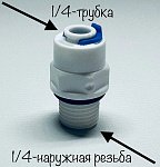 Фитинг прямой PH1/4"-T1/4" наружная резьба / коннектор для системы тонкой очистки ITA FILTER F9074
