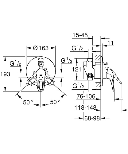 Смеситель Eurostyle для ванны цвет хром GROHE 33637003 купить