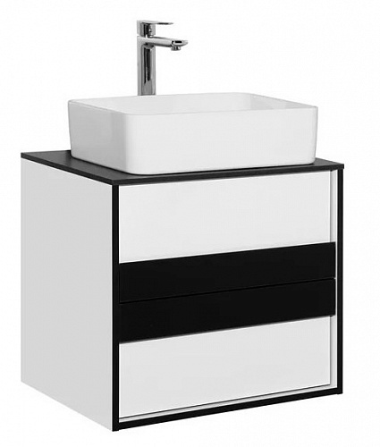 Тумба Style Line Амстердам 60 со столешницей с раковиной CREA 35 SQUARE белый матовый ЛС-000010040 купить