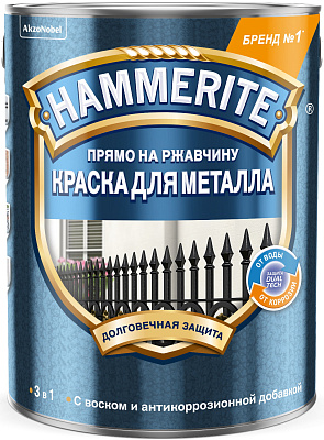 Грунт-эмаль по ржавчине Hammerite 3в1 гладкая серебро 5 л купить