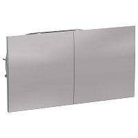 Розетка Eltctric AtlasDesign ATN000328 2-мест.с/з с крышк. алюминий