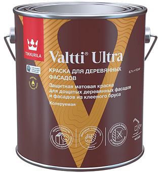 Краска для деревянных фасадов VALTTI ULTRA матовая белая база A Tikkurila 700014129 (2.7л) купить