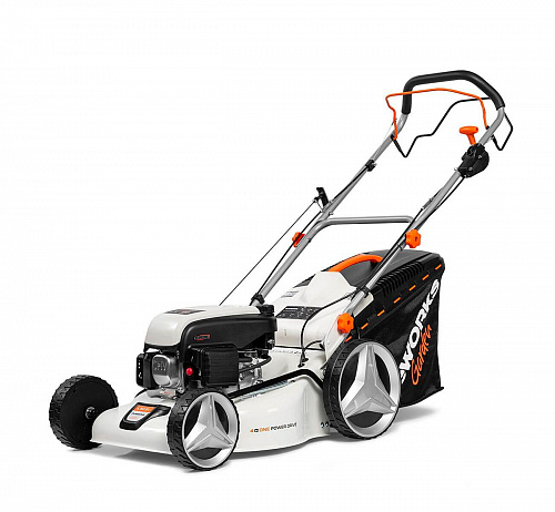 Газонокосилка бензиновая DeWORKS L50SV самоходн+вариатор 5,0л.с, 155см3, 48см травосборник 65л купить